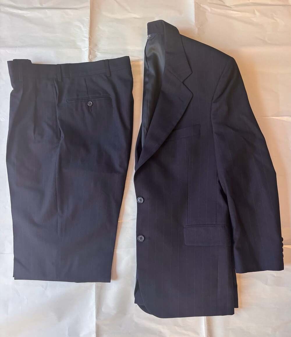 Jos. A. Bank Navy Blue Pinstripe Wool Suit Set Jacket and Pants